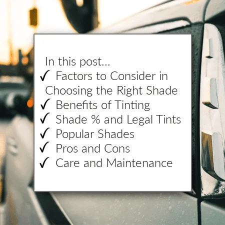 Car Window Tint Shades: Choosing the Right Darkness